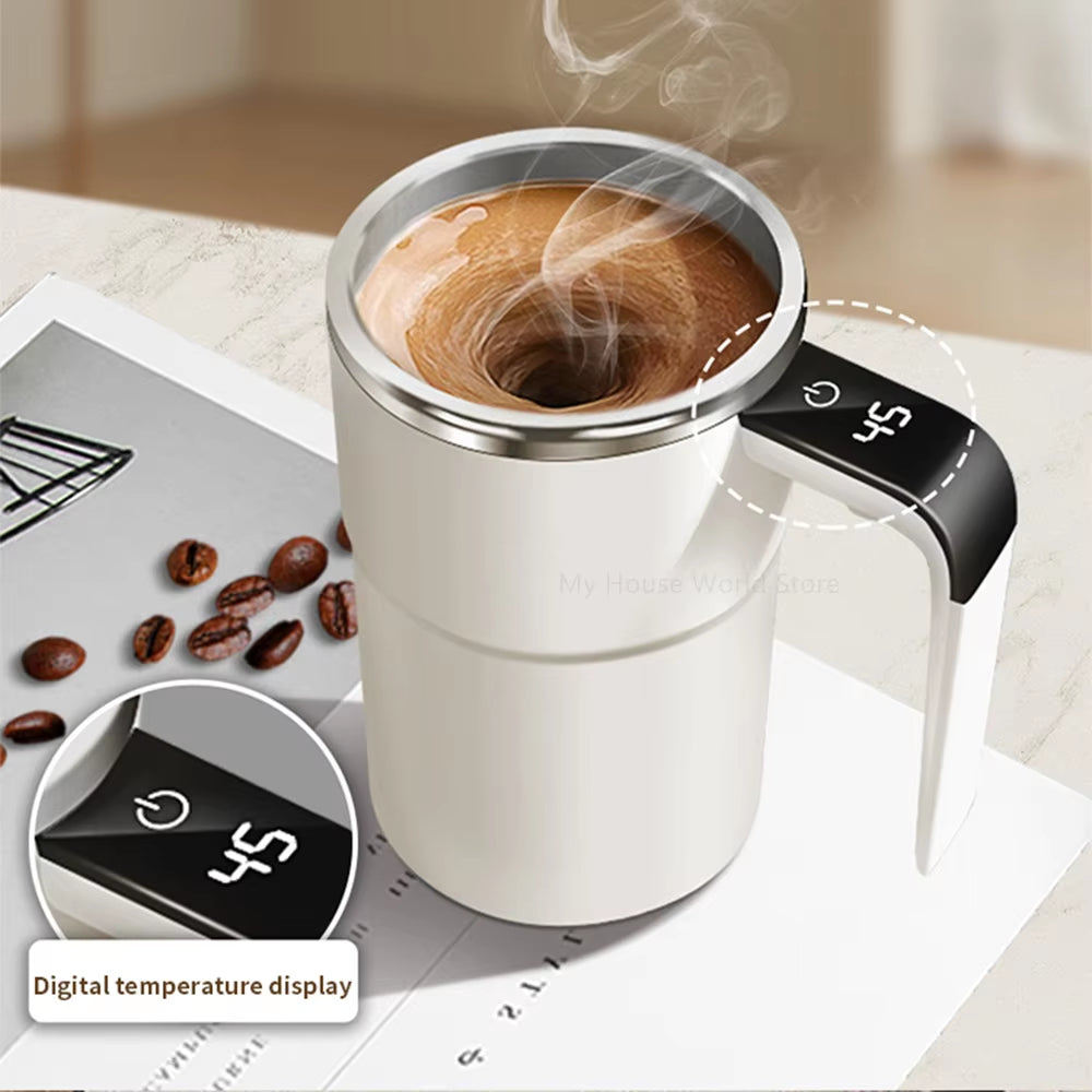 Automatic Stirring Cup Rechargeable Portable Coffee Electric Stirring Stainless Steel Mixer Rotating Magnetic Self Stirring Mugs