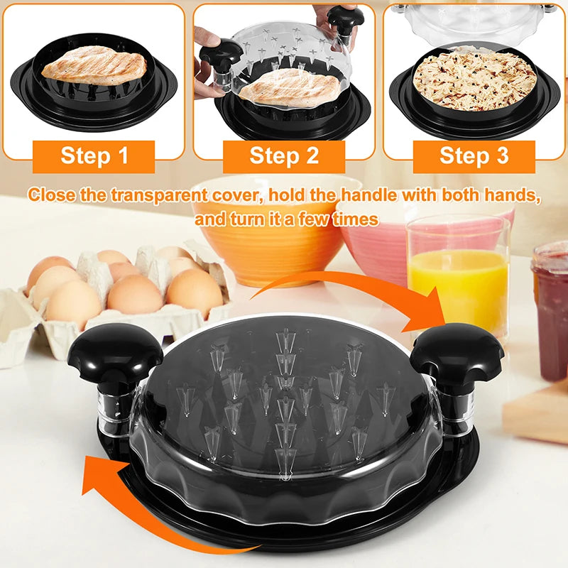 Chicken Shredder Tool Meat Breast Shredding Separation Mincing Grinder Machine with Lid for Shredding Chicken Pork Beef